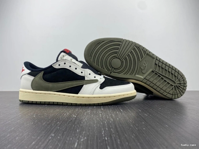 Cheap Husky Air Scott OG Olive 1 Low Travis Jordan DZ4137-106 x WMNS 0714